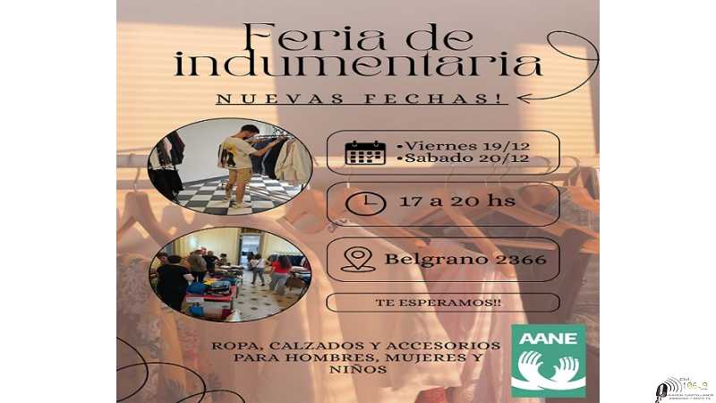 Feria de indumentarias organiza AANE en 2 jornadas