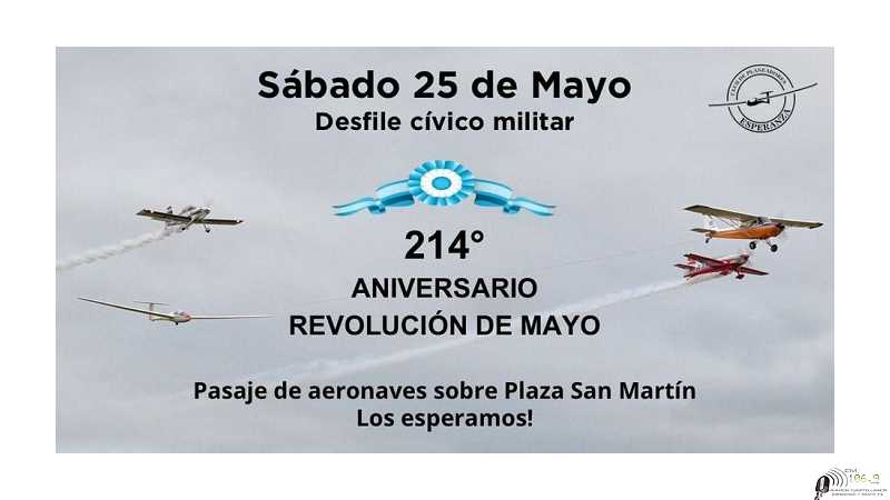 Este Sábado 25 de Mayo a las 10hs diremos presente en el desfile cívico militar en conmemoración del 214° aniversario de la Revolución de Mayo