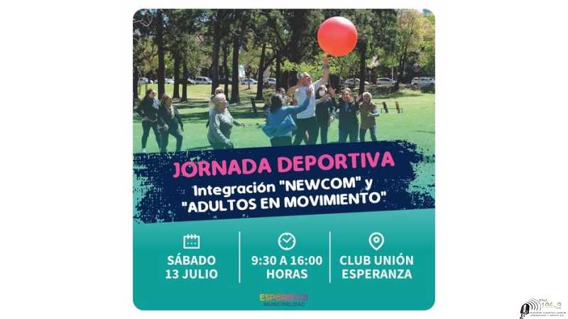 Cuenta regresiva para la jornada deportiva de integración de las clases de Newcom y Adultos en movimiento municipal.