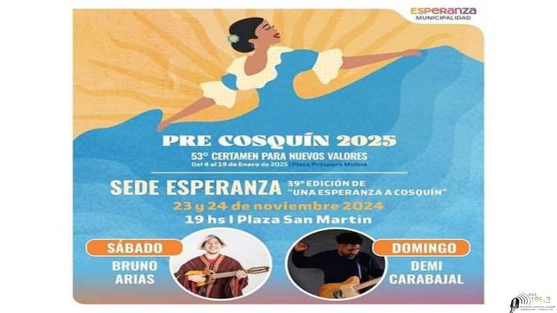 Fin de semana el Pre Cosquin sede Esperanza en plaza San Martín