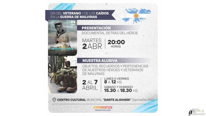 La Municipalidad de Esperanza invita al acto por el “Día del Veterano y de los Caídos en la Guerra de Malvinas”