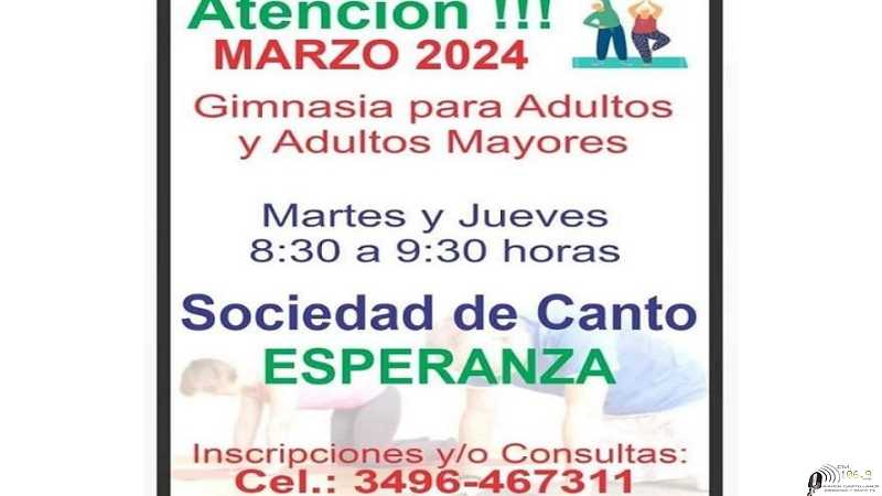 Nueva actividad que se suma a Sociedad de Canto!! Gym para adultos