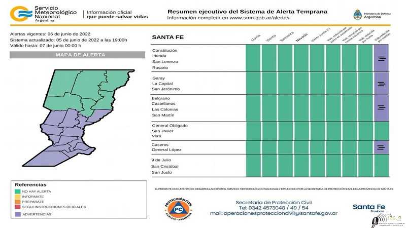 Defensa civil Esperanza informa , extrema precaución por Niebla.