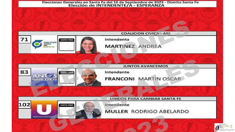 Esta sera la lista para intendente en Esperanza elecciones del 10 de Septiembre 2023