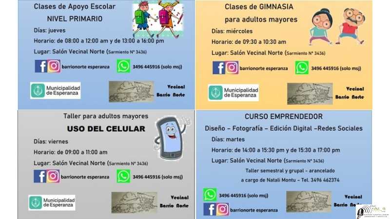 Vecinal Barrio Norte ofrece cursos comienzan en abril consulte