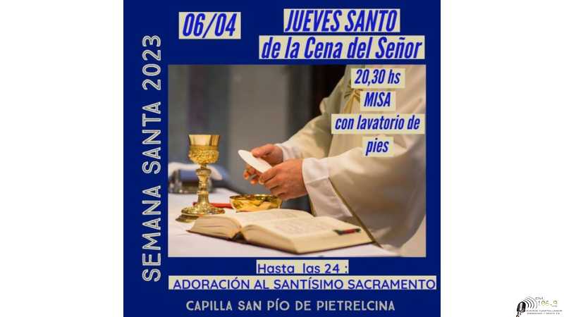 El primer día del Triduo Pascual el Señor en Capilla San Pio de Pietrelcina