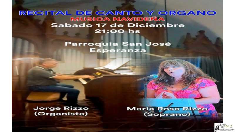 Parroquia San José invita compartir hermosas canciones navideñas, disfrutar de nuestro histórico órgano de tubos y la soprano Rizzo