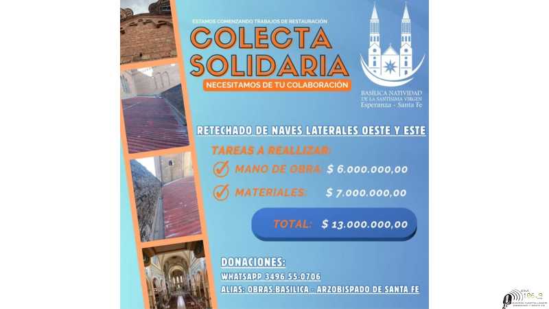 Solicitan colaboración para retechado de la Basilica de la Natividad de Esperanza