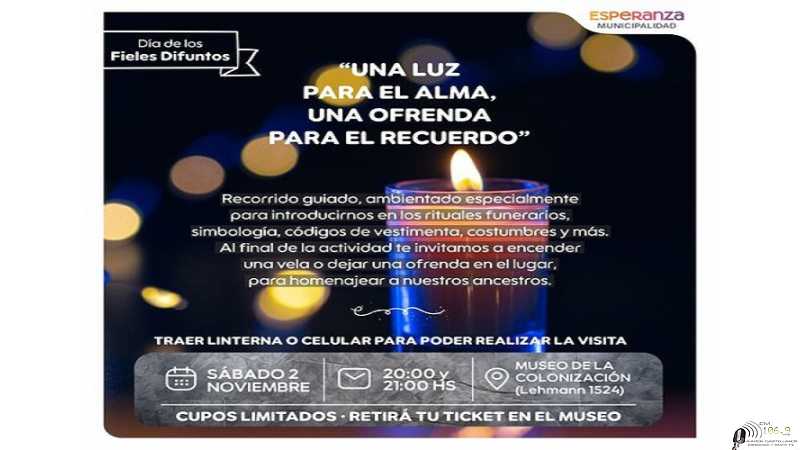 Dos turnos: sábado 2 de noviembre a las 20 hs y 21 hs .Día de los Fieles Difuntos, recordamos y homenajeamos a nuestros ancestros