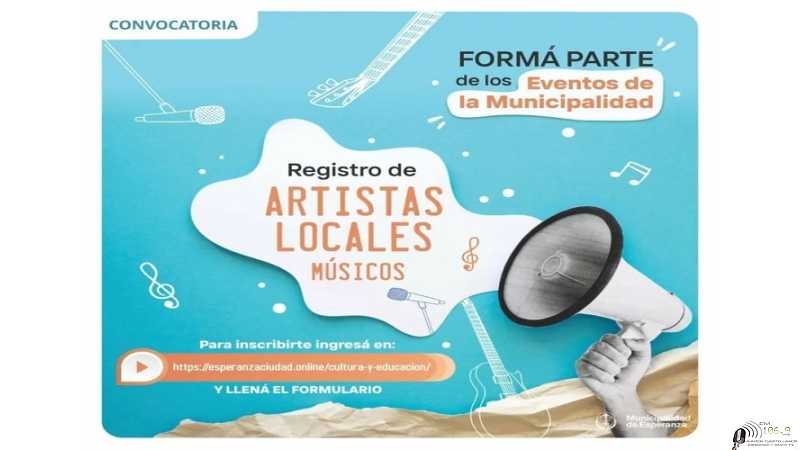 Municipalidad llama al registro unico de artistas locales