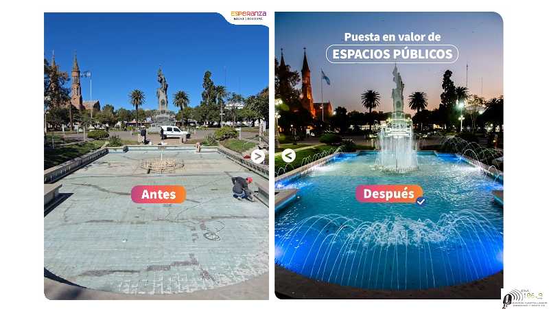 Soñada y renovada La fuente de la plaza San Martín,