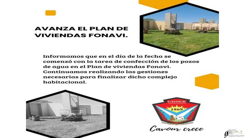 Avanzan las obras de viviendas Fonavi en Cavour