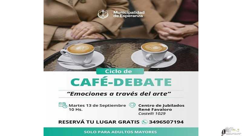 Cafe Debate solo para mayores 13 Sep. 10 horas