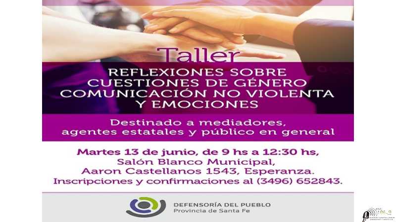 Delegación local de la Defensoría del Pueblo invita a taller dictado por integrantes del Centro de Mediación Comunitaria
