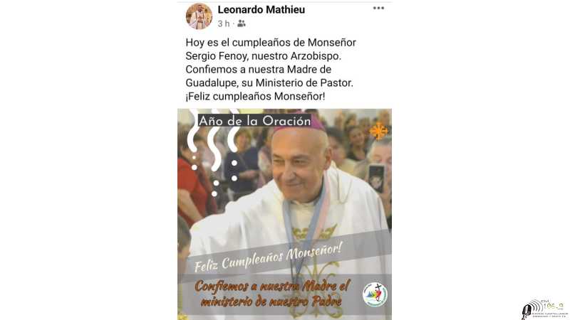 Feliz y bendecido cumpleaños Monseñor Sergio Fenoy.