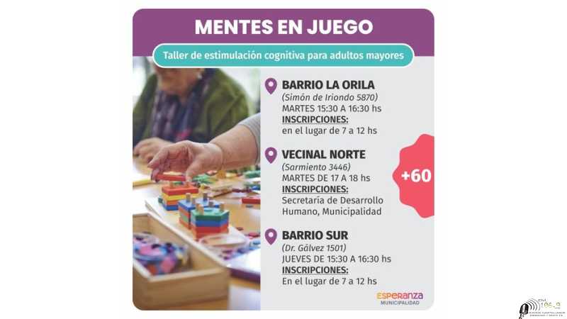 Para adultos mayores Taller para activar la mente