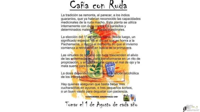1° Agosto se toma caña con ruda