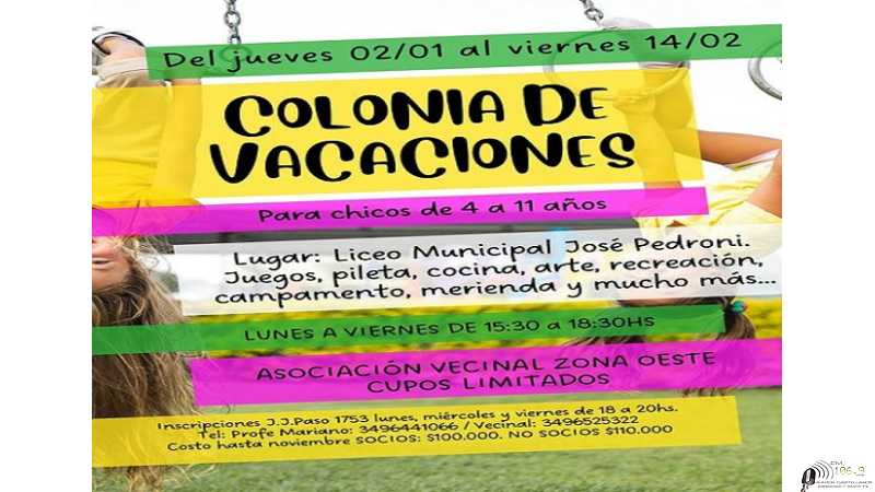 Ya está abierta la inscripción para la colonia lobitos del oeste!!! J.J.Paso 1753